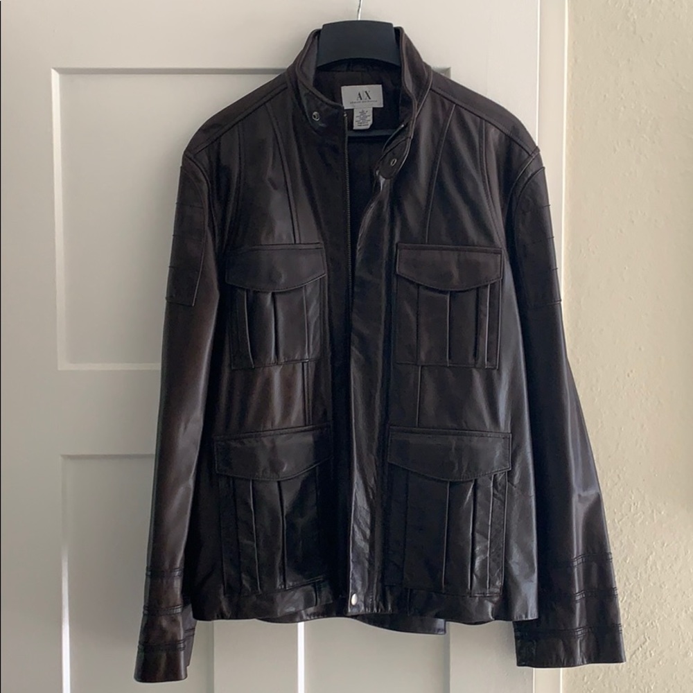 Men’s A/X Armani Exchange Genuine Leather Jacket